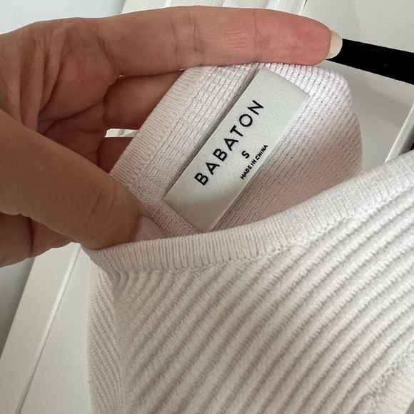 White Babaton Crop Top Ribbed - Picture 3 of 4